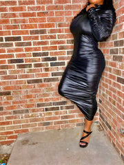 The “SKYLAR” Faux Leather Dress